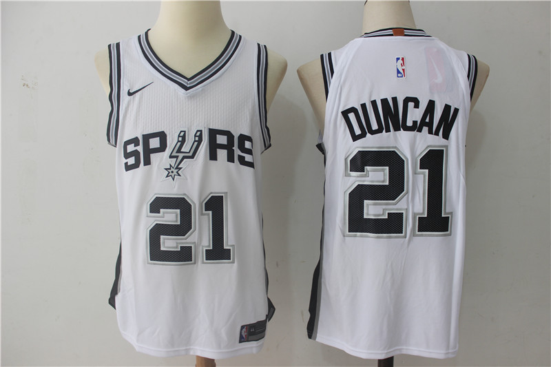 Men San Antonio Spurs #21 Duncan White NBA Jerseys